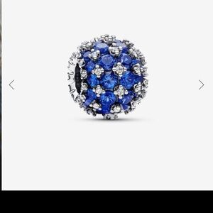 Sparkling Pavé Round Blue Charm Sterling silver from Pandora verified at store